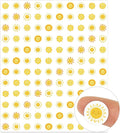 JarThenaAMCS 2400Pcs Mini Sun Sticker Cute Smile Face Paper Decals 9 Designs Yellow Self-Adhesive Stickers for Summer Envelopes Scrapbook Gifts DIY Supplies, 0.5 in