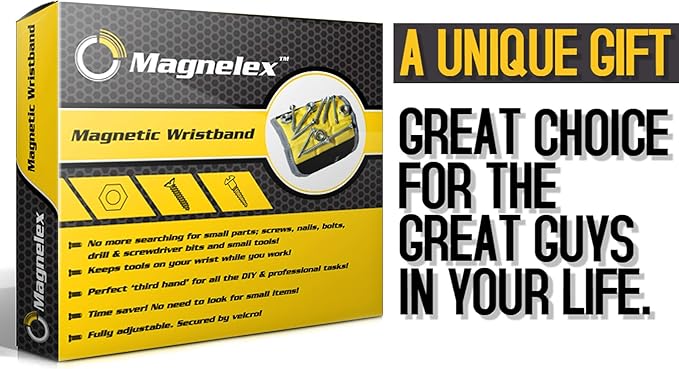 Stocking Stuffers for Men Christmas 2025 – Magnelex Magnetic Wristband, Christmas Gift for Dad, Husband, Boyfriend – Handyman Gadget to Hold Screws, Nails, Drill Bits – Holiday Gift Idea for Him