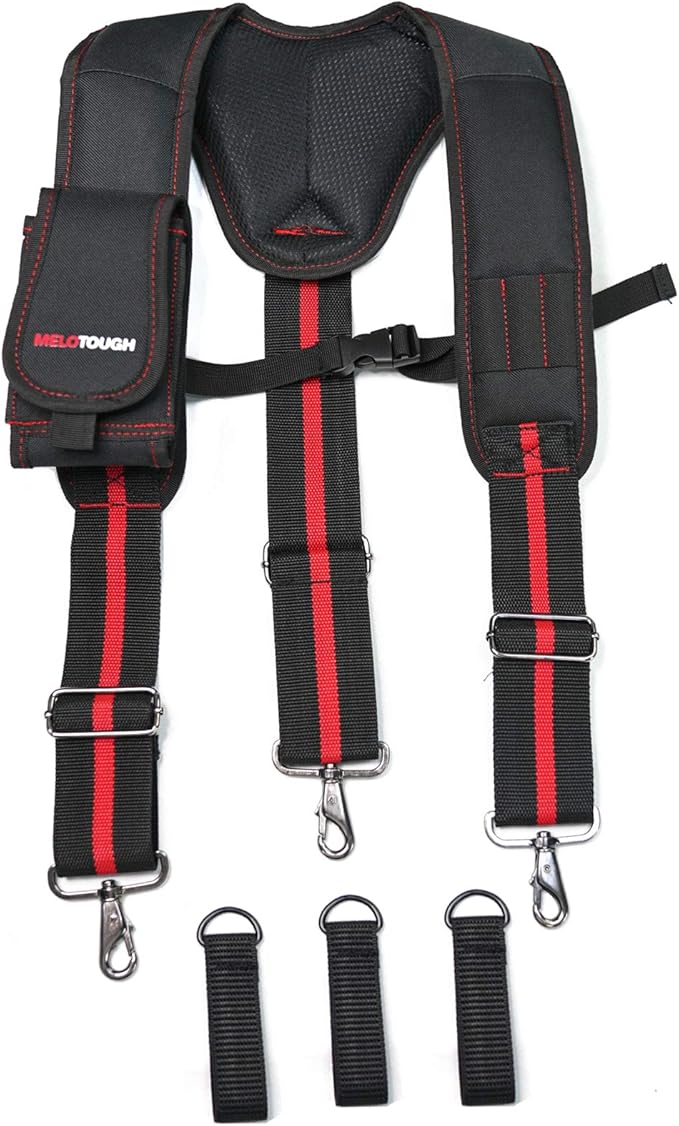 MELOTOUGH Tool Belt Suspenders for Work Belt Suspenders Heavy Duty Padded Suspenders for Electrician/Construction/Farmer