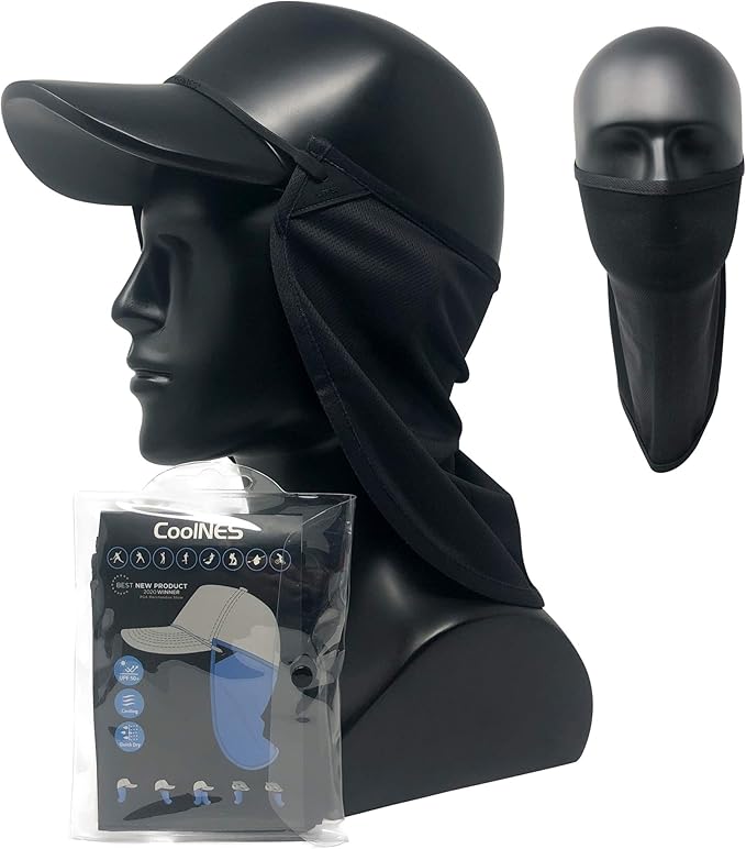 CoolNES - UV Sun Protection Neck Drape Adjustable Multifunctional 2 in 1 Face Covering for Outdoor Fishing - Unisex