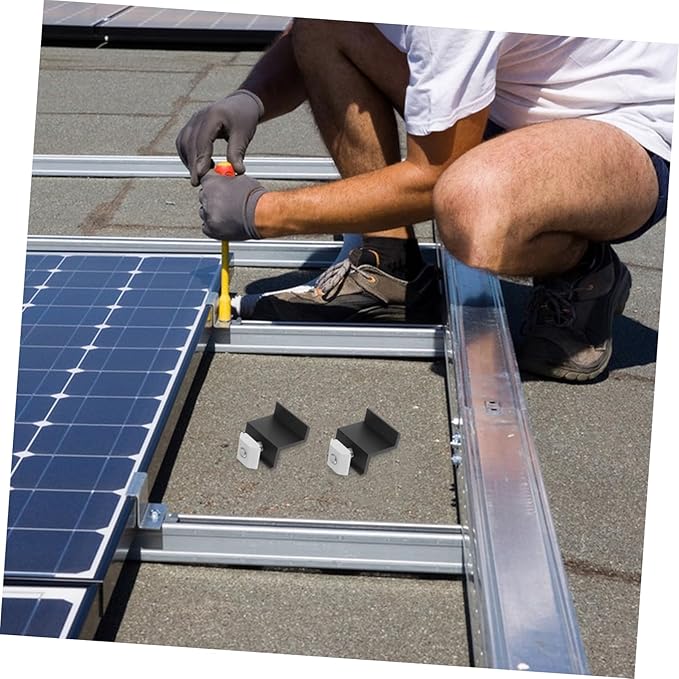 Milisten 4pcs Aluminum Solar Panel Mounting Brackets Side Pressure Blocks for Secure Installation Sturdy Durable Design User-Friendly Clamps for Enhanced Stability