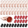 XHF 20PCS 2 AWG-5/16 Heavy Duty Battery Lugs With 3:1 Heat Shrink Tubing, Ring Terminals Cable Ends Copper Eyelets Electrical Connectors