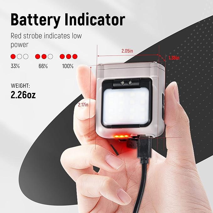 LED Hard Hat Light, 800Lumens Rechargeable Dimmable Clip on Cap Lights, 180°Adjustable Hat Flashlight Headlamp Waterproof for Running, Camping, Hunting, Cycling, Emergency