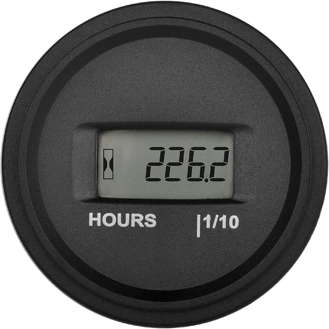 Runleader Digital LCD Hour Meter Kit, AC/DC 5V to 277V, Use for ZTR Lawn Mower Tractor Generator Golf cart Club car Scrubber Marine ATV Motor Compressor and Gas Powered Equipment