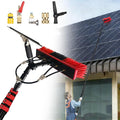 Solar Panel Cleaning Brush & Squeegee, Water Fed Pole Kit, Solar Panel Cleaning Kit, 2 Dusting Brush, Lightweight & Extendable Poles, Water Fed Poles Kit for Roof Window Greenhouse(20FT/6M)