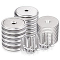 LOVIMAG Neodymium Cup Magnets, 100lbs Holding Force Strong Rare Earth Magnets with Countersunk Hole and Iron Sheet and Screw for Holding Tools Lifting, Hanging, Door, 1.26 inch, Pack of 12