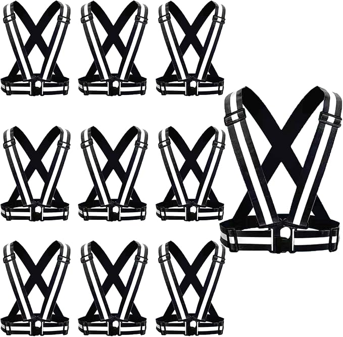 Reflective Safety Vest 2pcs - High Visibility Vest Adjustable Straps for Outdoor Jogging, Cycling, Walking and Riding