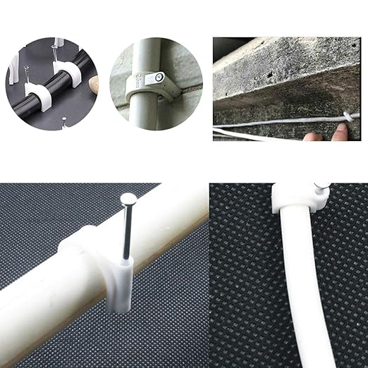 200PCS Round Cable Wire Clips Cable Management Cord Tie (5 Assorted Sizes)