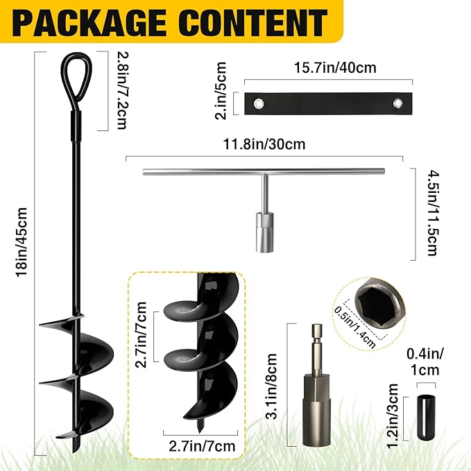 MIXC 18 Inch Heavy Duty Ground Anchors Screw in, 8 Pack Spiral Trampoline Stakes with Straps, Drill Adapter and Upgraded T-Wrench, 2.76'' Wider Blades for Swing Set, Shed, Carport, Mobile Home