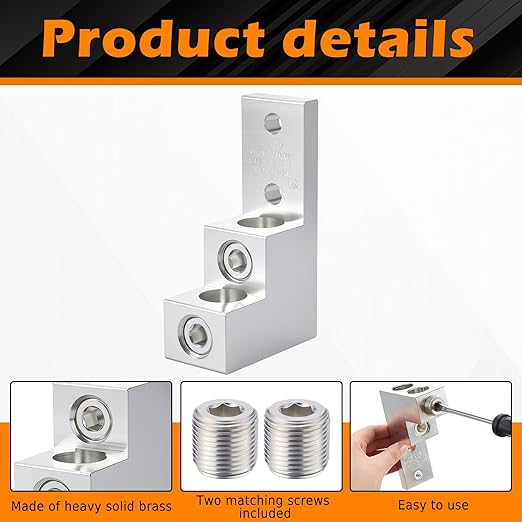 1 Pack Mechanical Panelboard Lug Grounding Mechanical Lug Two Conductors, 500 Awg, 500mcm - 4/0 Str Wire Range