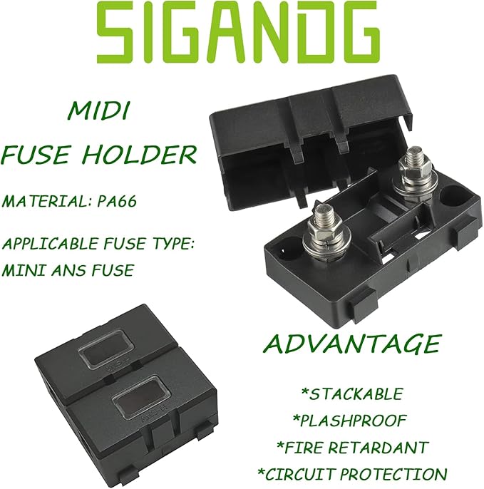 Midi Fuse Holder for Screw-On or Strip Car Fuse (3 Pieces)