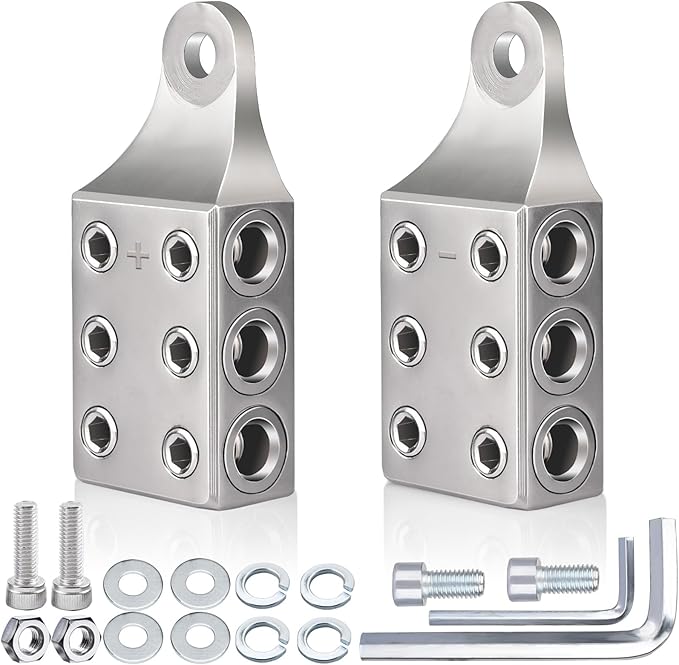Battery Post Terminals,1/0,1,2,3,4,5,6AWG Gauge Top Post Battery Terminals With Bolt, Side Post Battery Terminal For AGM Lead Acid Battery or Lithium Attery,M8 or 5/16”-18