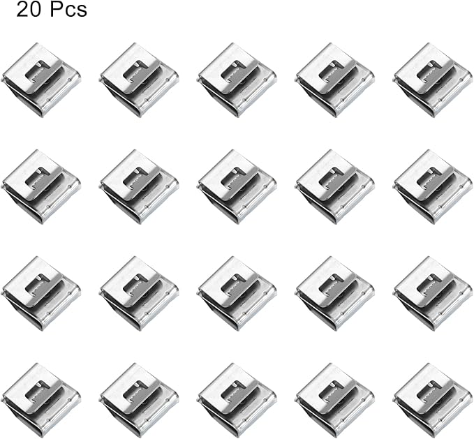 HARFINGTON 20pcs Trailer Frame Wire Clips 21.6mm Length Solar Panel Wire Clip Stainless Steel Trailer Wiring Clips Double Wire Cable Clamps for Boat Trailer Fishing Boat Cable Organization
