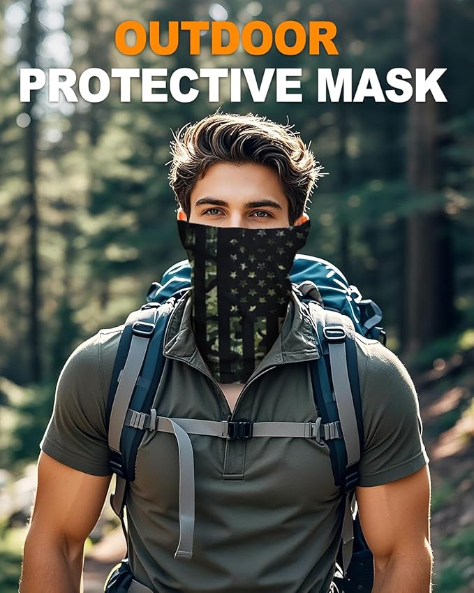 4Pack Neck Gaiter for Men Women Face Cover Mask Head Wrap Balaclava Headwear Bandana Headband Magic Scarf
