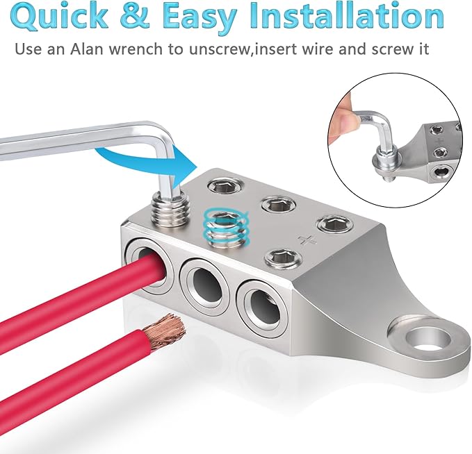 Battery Post Terminals,1/0,1,2,3,4,5,6AWG Gauge Top Post Battery Terminals With Bolt, Side Post Battery Terminal For AGM Lead Acid Battery or Lithium Attery,M8 or 5/16”-18