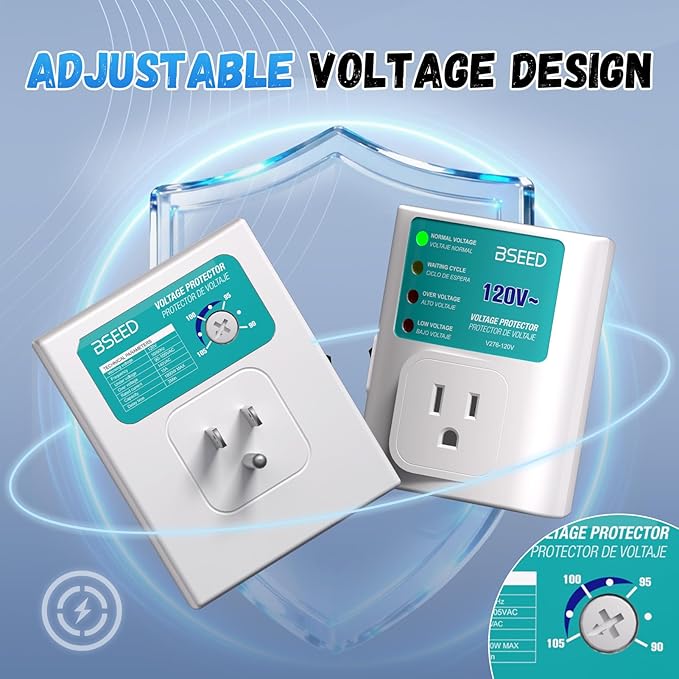 BSEED Single Outlet Surge Protector for Refrigerator, Power Surge Protector with Ground Protected Light Indicators, Adjustable Voltage Protector for Washing Machine, TV and Freezer, 15A, 120V,4 Pack