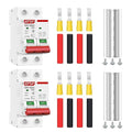 JOTTAELE Solar Panels Disconnect Switch,Miniature DC Circuit Breaker 2 Pole 1000V 63 Amp Isolator for Solar PV System, Thermal Magnetic Trip, DIN Rail Mount (DC 2P 63A 2PCS)