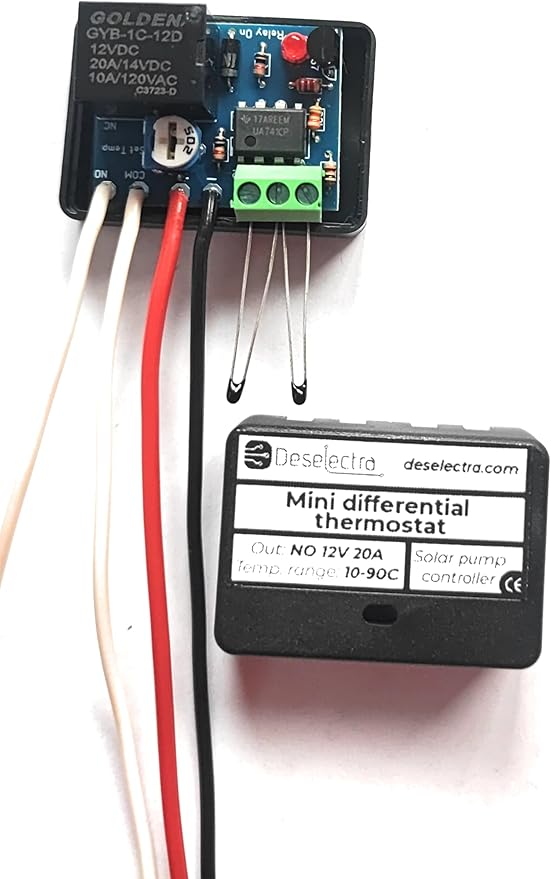 Differential Thermostat Home Solar Hot Water Heating Pump Controller, 12V, 10A