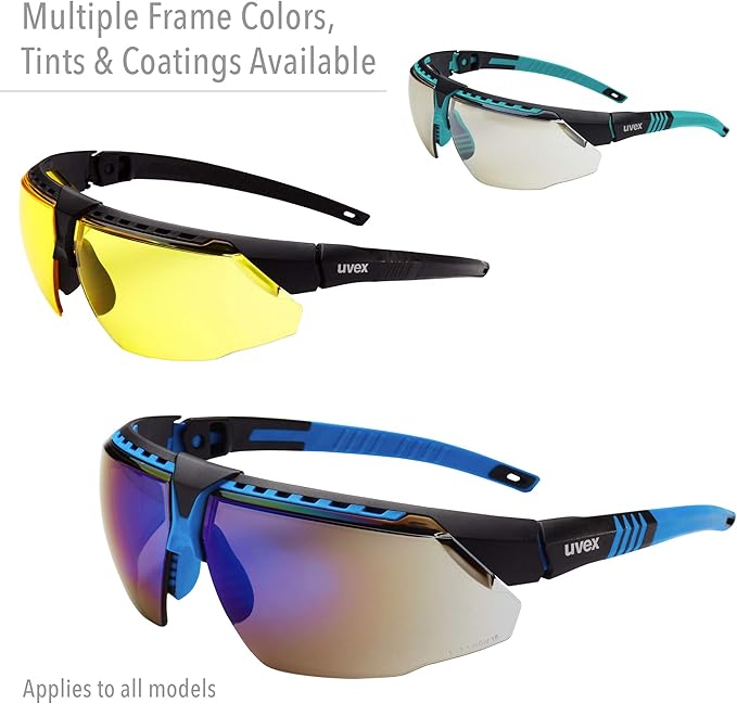 Honeywell Uvex Avatar Safety Glasses, Teal Frame with SCT-Reflect 50 Lens & Anti-Scratch Hardcoat (S2884)