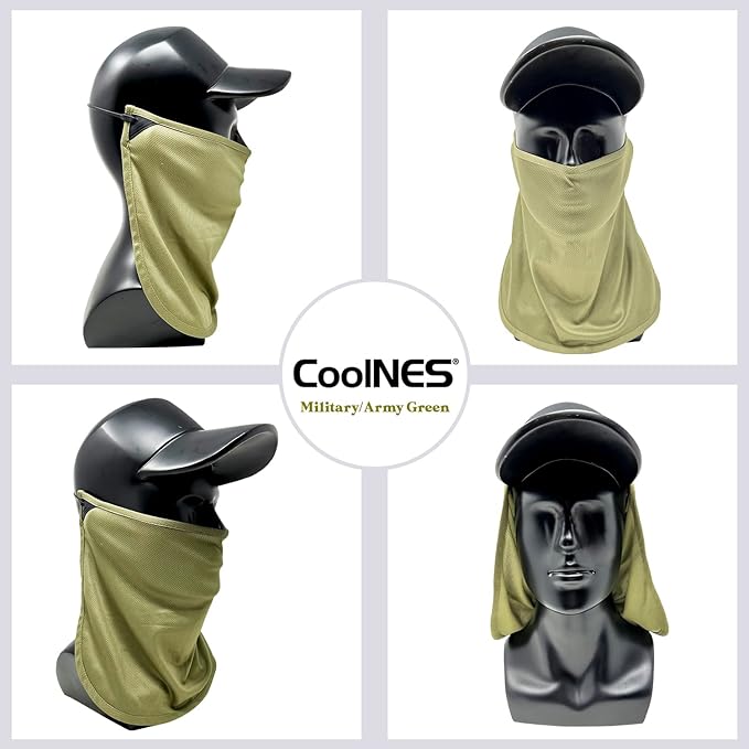 CoolNES - UV Sun Protection Neck Drape Adjustable Multifunctional 2 in 1 Face Covering for Outdoor Fishing - Unisex