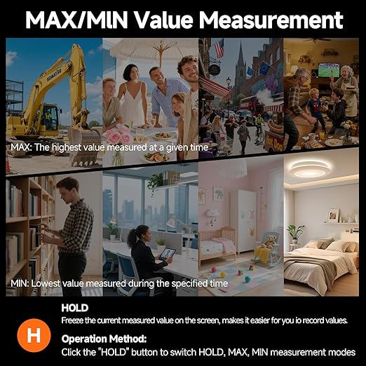 Power Supply Available Decibel Meter, Gedaye Sound Level Meter, A/C Weighted SPL Meter, Noise Measure Device 30-130dB, Noise Detector Sound Monitor Decibel Reader Classroom Factory Noisy Neighbor