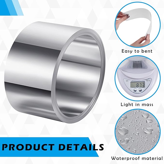 Zonon 4" x 100' Aluminum Roll Flashing for Roof and Garden, Flashing Weatherproofing Metal Roofing Panels for Moss Mildew Prevention Sealing Windows Doors Siding Roofing Stains