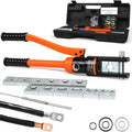 16 Ton Hydraulic Crimping Tool, Professional Battery Cable Crimper with 13 Die Sets, 9AWG to 600MCM Cable Crimping Tool (Triple-Stroke Fast Hydraulic Crimper)