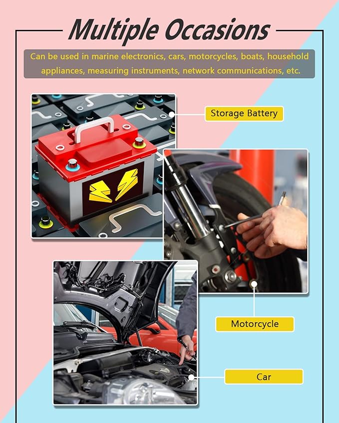 Battery Terminal Boots Insulating Covers 20 Pack (10 Red/10 Black), Protector Cable Lug Caps Replacement Tools for Auto Marine Commercial and Power Sports, Insulating Rubber Covers Skins Tool Parts