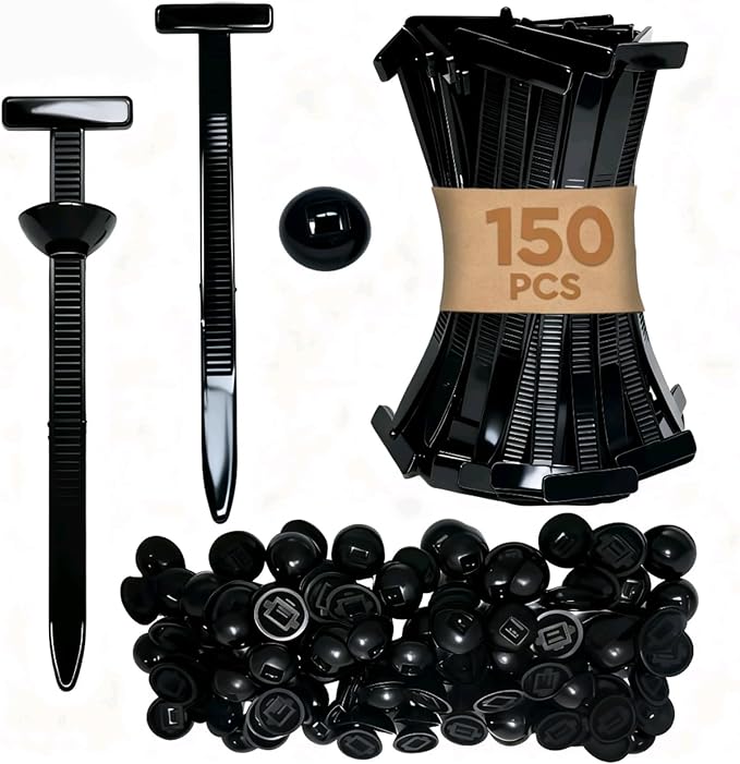 150Pcs Zip Ties, Cable Ties, Nylon Universal Cable Tie Buckle, Heavy Duty Self-Locking Zip Ties, With Pin And Button, UV Resistant Fastener For Automotive Maintenance