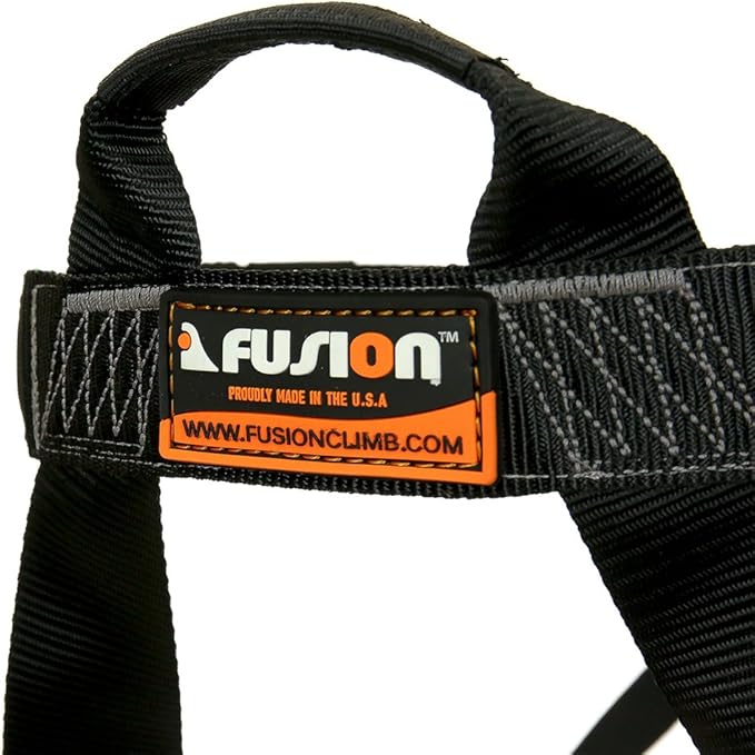 Rock Climbing Harness - Fusion Climb® - (5,000 LBS Rated) Professional Half Body Harness for Mountaineering, Tree Climbing, Ziplining, Rock Climbing, Rappelling- Heavy Duty Half Body Harness
