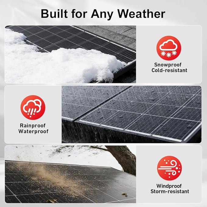 DOKIO 800W (2×400W) 31V Mono Solar Panels - Works for 12/24V Systems, 9.84ft Leads per Panel for Garden/Yard - Home/Backyard Shed or Cabin, Off-Grid Battery Charging