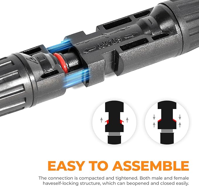 Solar Panel Connector 4 to 1 Solar Panel Splitter 4 Way 1000V Solar Panel Parallel Connectors Solar Adapter Cable Plug Pair for Solar System Solar Panel (4 to 1 1 Pair)