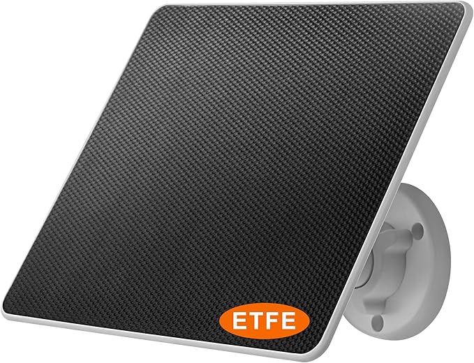 LIYVZ 5W Solar Panel for Security Camera Outdoor, USB-C & Micro-USB Compatible, IP66 Waterproof, 360° Adjustable Bracket, 10ft Cable, Continuous Solar Power for Rechargeable Battery Cameras