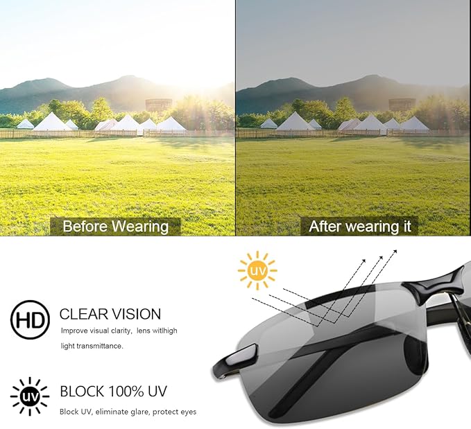 YIMI Polarized Photochromic Driving z87 Sunglasses For Men Women Day and Night safety glasses