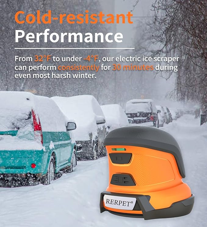 Electric Ice Scraper, Ice Scrapers for Car Windshield, Ice Removal Tool for Car in Winter, Handheld Snow Scraper for Car, Cordless Snow Remover, Portable De-ice Tool