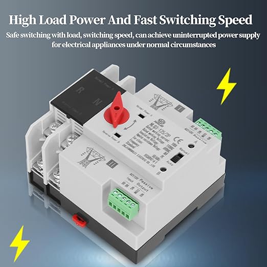 2P ATS Automatic Transfer Switch Din Rail Mounted Power Generator Changeover Switch Electrical Selector Switches AC110V 100A