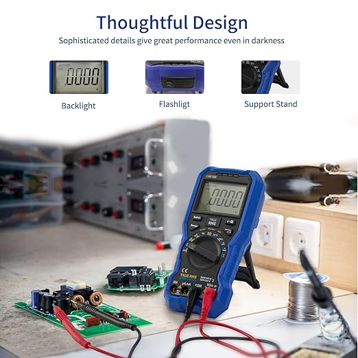 OWON OW18E Bluetooth Digital Multimeter, 20000 Counts True RMS Voltmeter, Auto-Ranging Current Amp Resistance Diodes Continuity, Data Logger, Thermometer, Offline Recording