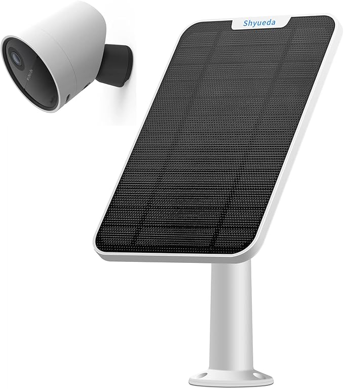 4W Solar Panel Charging Compatible with SimpliSafe Outdoor Security Camera only, with 13.1ft Waterproof Charging Cable, IP65 Weatherproof,Includes Secure Wall Mount(White)