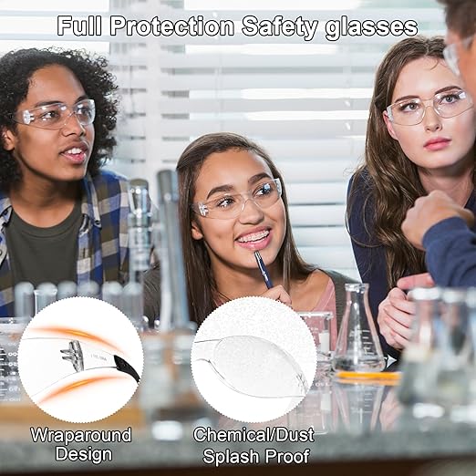 ANSI Z87.1 Clear Safety Glasses Bulk 36 pack, Safety Glasses for men and women, Scratch&Impact-Resistant Clear Protective Glasses for construction, lab, in-/outdoor work