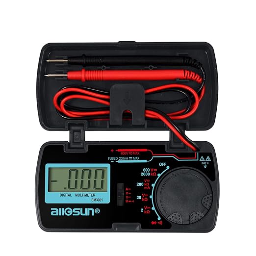 ALLOSUN-EM3081 Digital Multimeter/DMM/Multi Tester Amp/Ohm/Volt Meter/Diode and Continuity Test Pocket Size