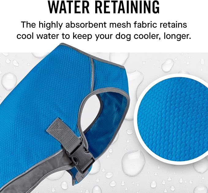 Canada Pooch Dog Cooling Vest - Evaporative Cooling Vest for Dogs with Breathable Mesh Material & Reflective Lining, Adjustable Dog Cooling Vest (26 (25-27" Back Length), Aqua)