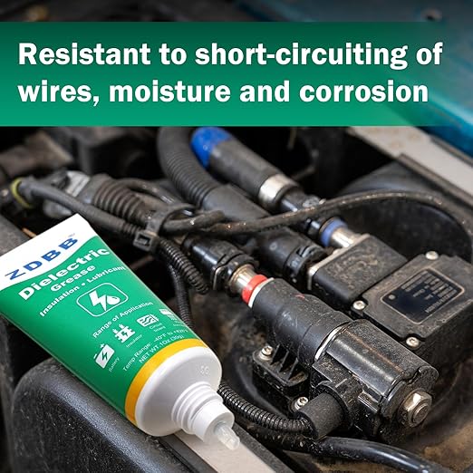 Dielectric Grease for Electrical Connectors Automotive, Tune Up Dialectric Grease with a Brush, Electric Grasa Spark Plug, Battery Terminal, Marine Waterproof Heat-Resistant 1oz (1pcs)