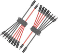 1 Pair Solar Connectors Y Branch 2 to 8,Solar Parallel Connectors for 2-4 Solar Panels,10AWG Adapter Solar Branch Connector