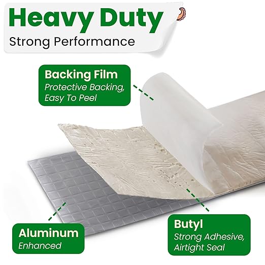 ECOHomes Aluminum Butyl Tape, Waterproof Aluminum Foil Tape for Leaks (20 Inch Wide) | Butyl Seal Tape for Roofs, Gutter Repair, Gutter Holes, Pipes, Metal Roof Patch, RV, Plumbing and Outdoor Sealing