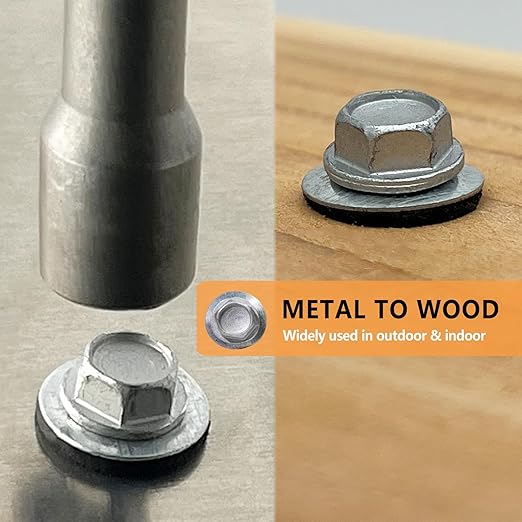#10 x 1 Hex Head Sheet Metal Roof Screws, Rustpert Coating Metal to Wood siding Screws, 250 Pieces