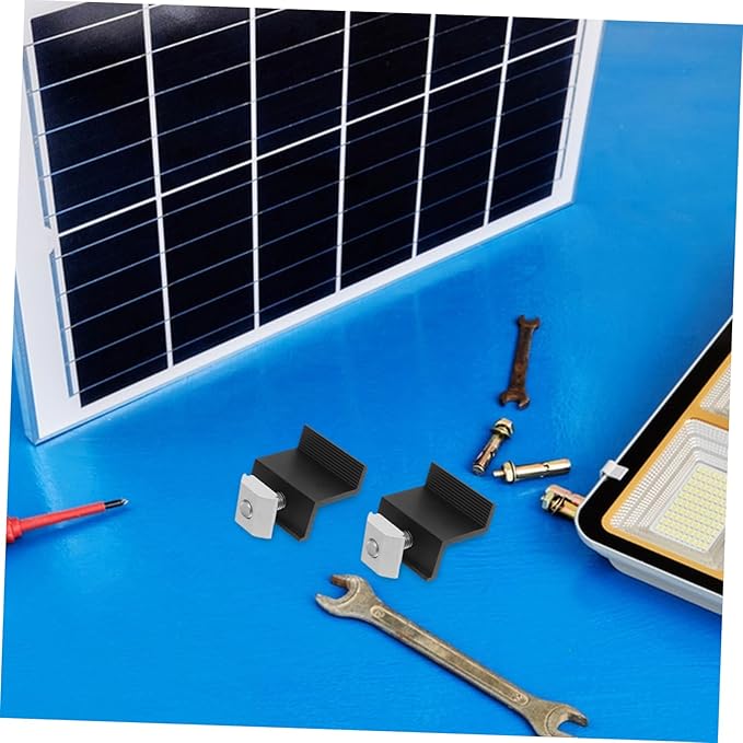 TOYANDONA 4Pcs Solar Panel Mounting Brackets Durable Aluminum Bracket for Easy Installation Versatile Solar Mounting for Rv Roof and Off Applications