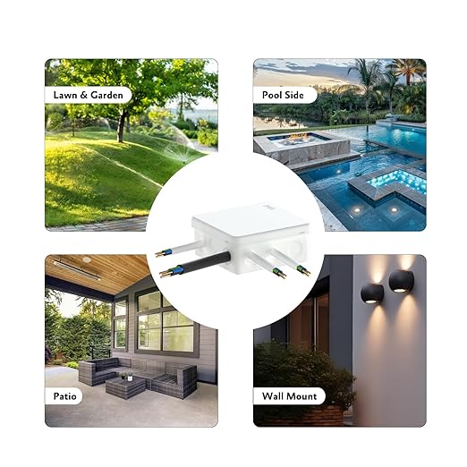 IP65 Waterproof Project Box with Screwless Cover, Outdoor Plastic Junction Box, Project Case for Garden Patio, Pack of 2, White 3.5×3.5