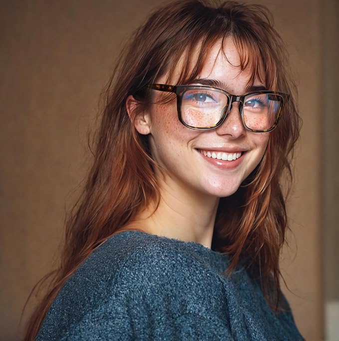 VISOONE Blue Light Blocking Glasses Square with Anti Computer Glare for Gaming Women and Men MONTANA