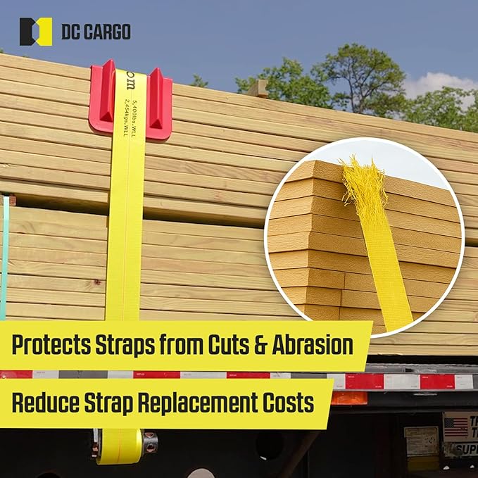 DC Cargo - Heavy-Duty Edge Protectors, 8"x8"x12" (pack of 4) Strap Protectors for Flatbed Equipment, Unparalleled Cargo Management Solutions for Truckers, Contractors, and Outdoor Enthusiasts