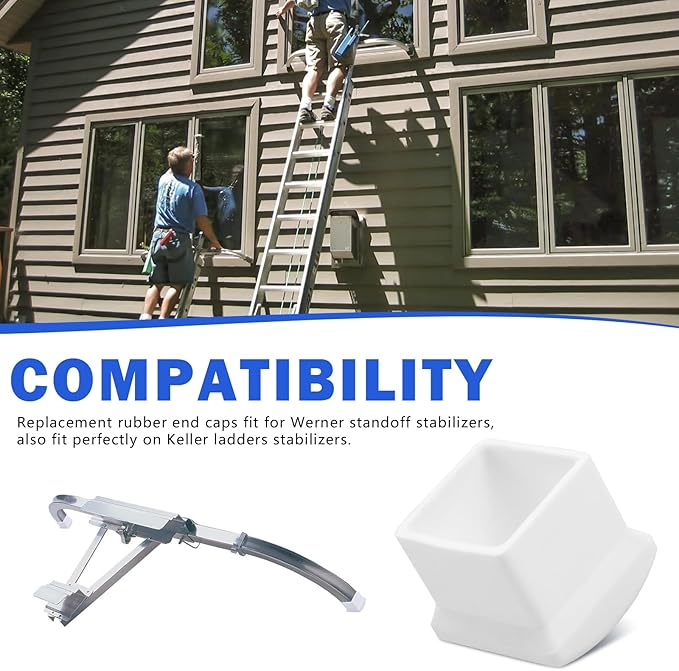 AC36-2 Ladder Rubber End Caps Fit for Werner Extension Ladder Stabilizer, Ladder Standoff/Stabilizer AC78 & AC76, Ladder Bumpers Ladder Standoff Pads Fit for Keller Little Giant ladders-4 Pack
